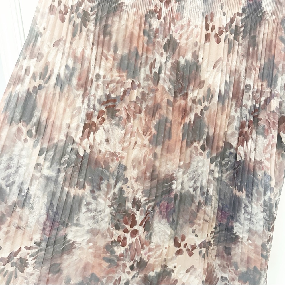Aritzia Wilfred Daydreamer Pleated Maxi Dress Tannin Foxfire Brown 1X - Picture 6 of 13